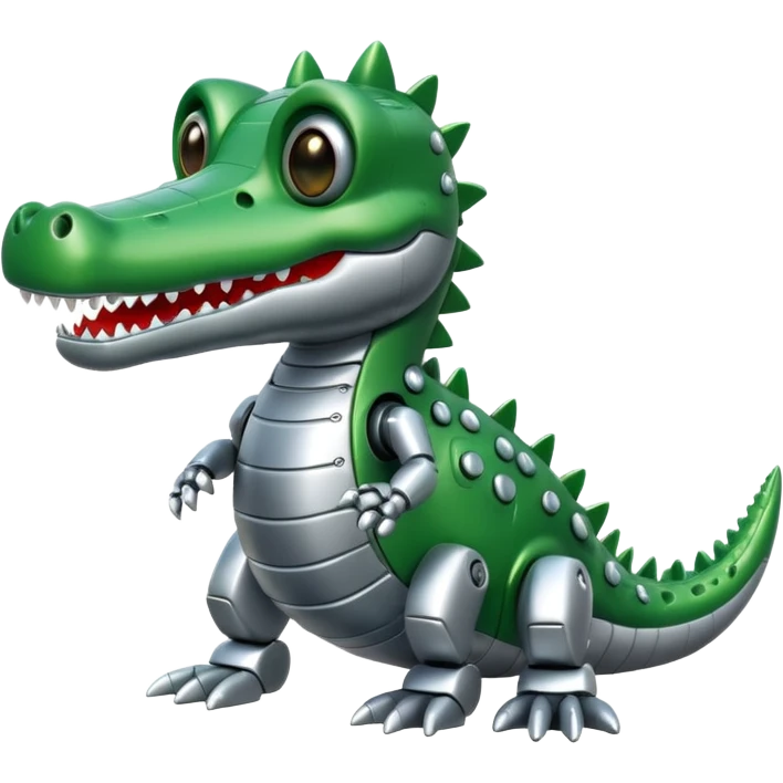 cute robot crocodile  emoji