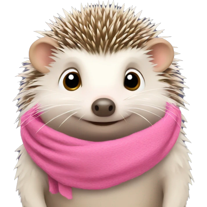 hedgehog with pink scarf emoji