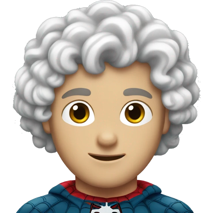 White male curly hair spiderman  emoji