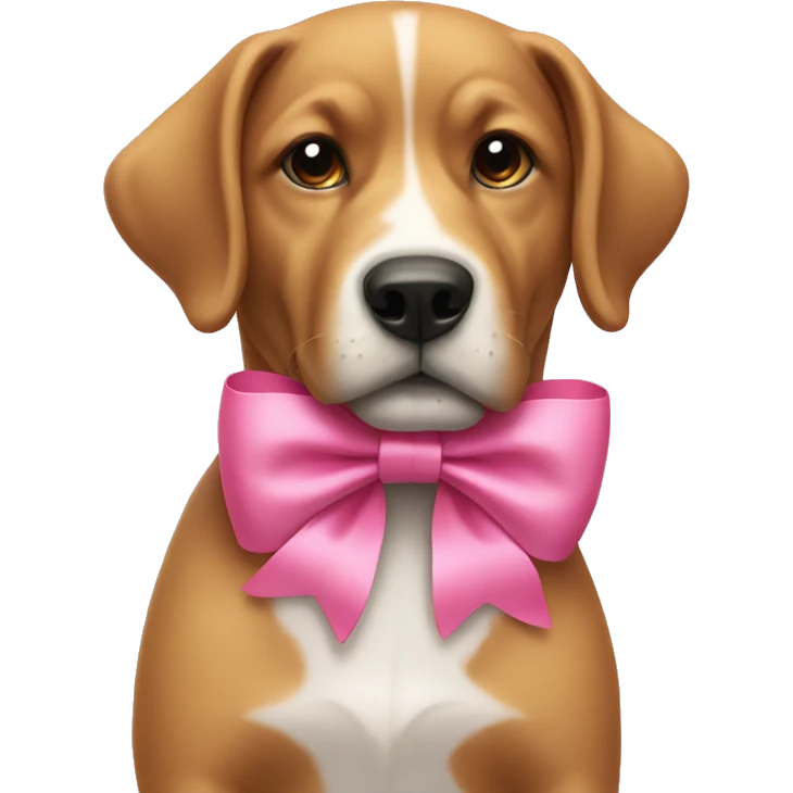Dog with a pink bow emoji