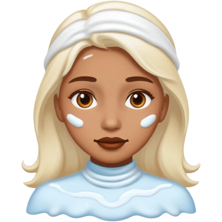 white icing on woman just on the face area emoji