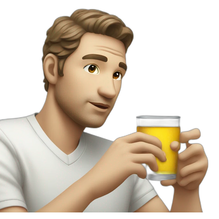 Man wearing lacoste And drinking emoji