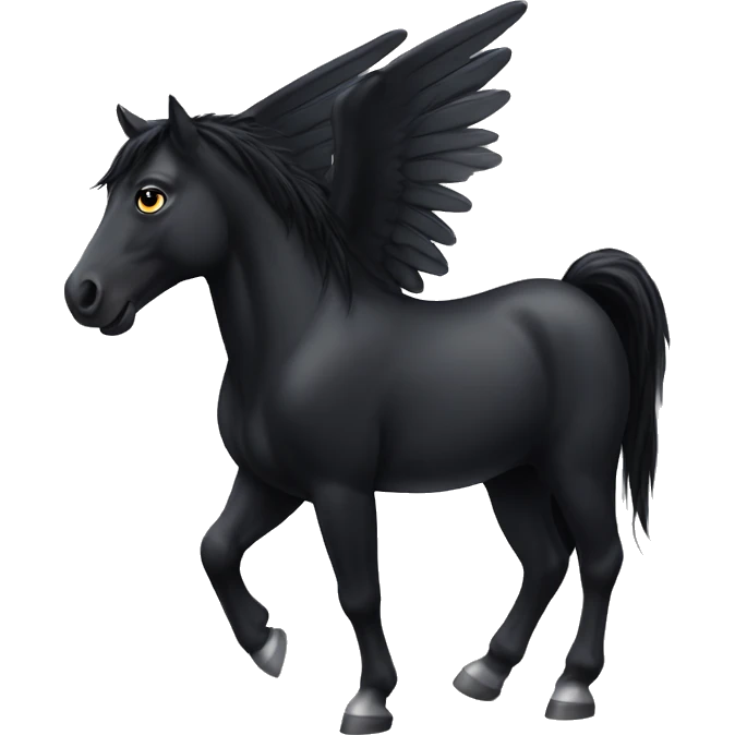 Sleek black horse with wings  emoji