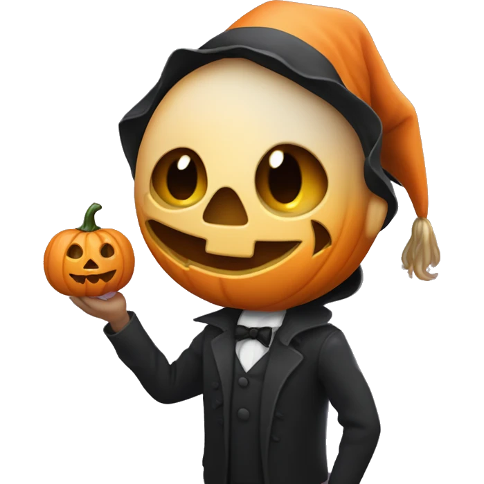 Calaza de halloween elegante con algo valioso en la mano emoji