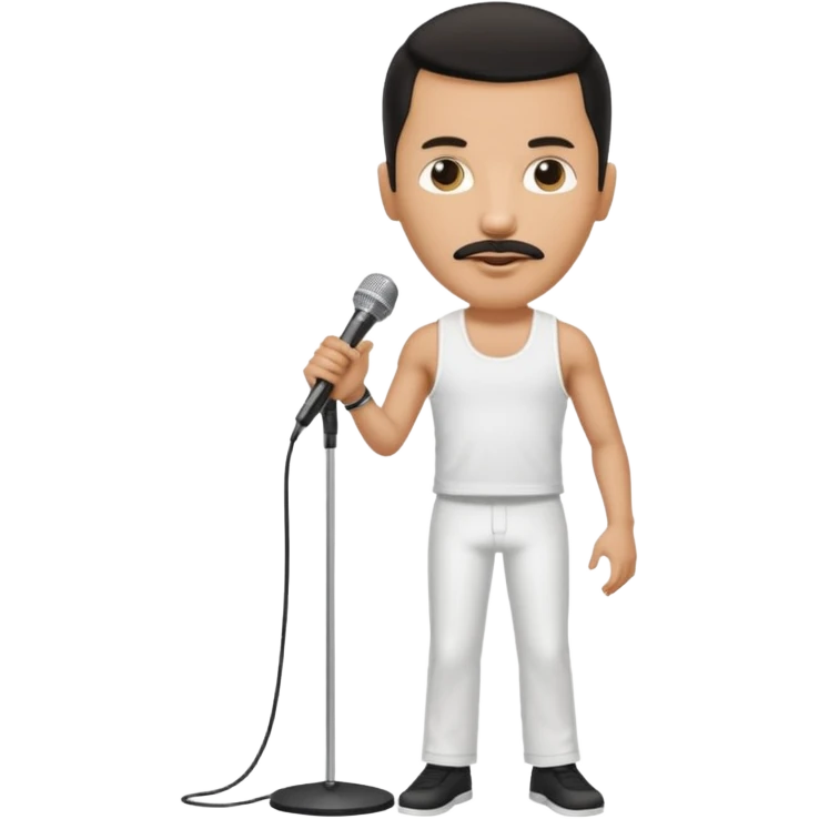 Freddy mercury famous stand microphone up full body emoji
