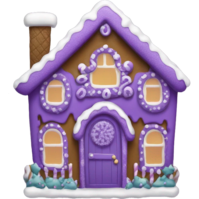 A purple gingerbread house  emoji