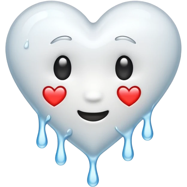 white heart melting (no face) emoji