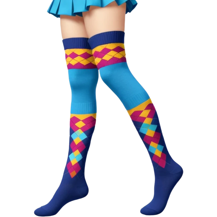 Highland dancing argyle over the knee socks emoji