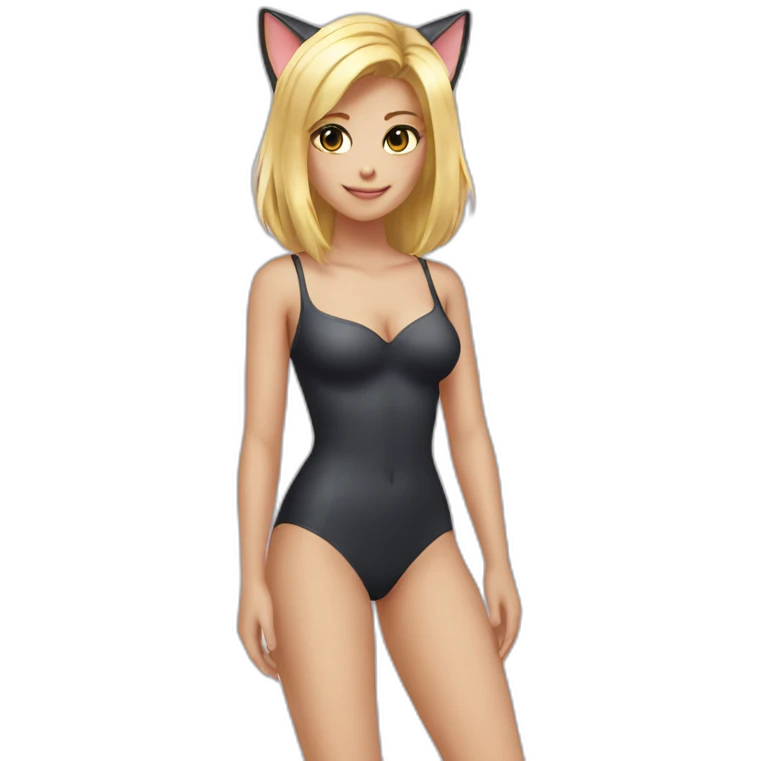 Catgirl feet blonde swimsuit emoji