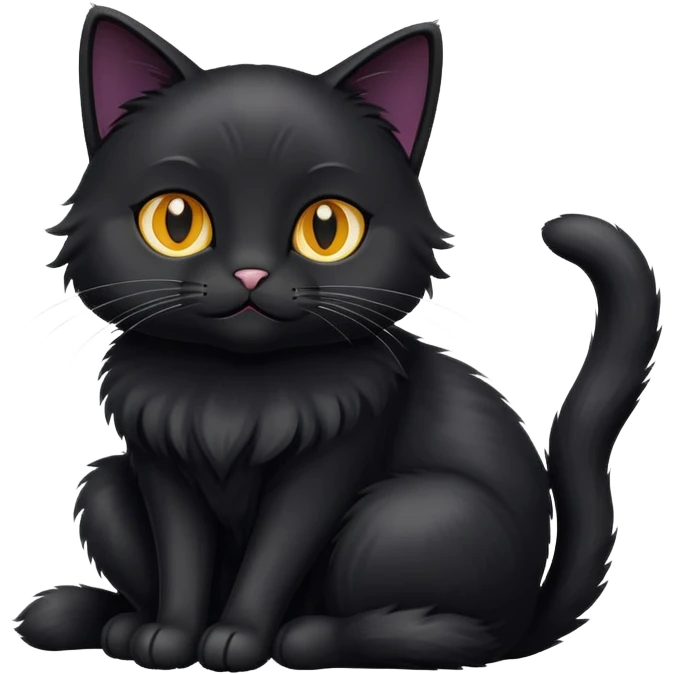 black cat, sitting position emoji