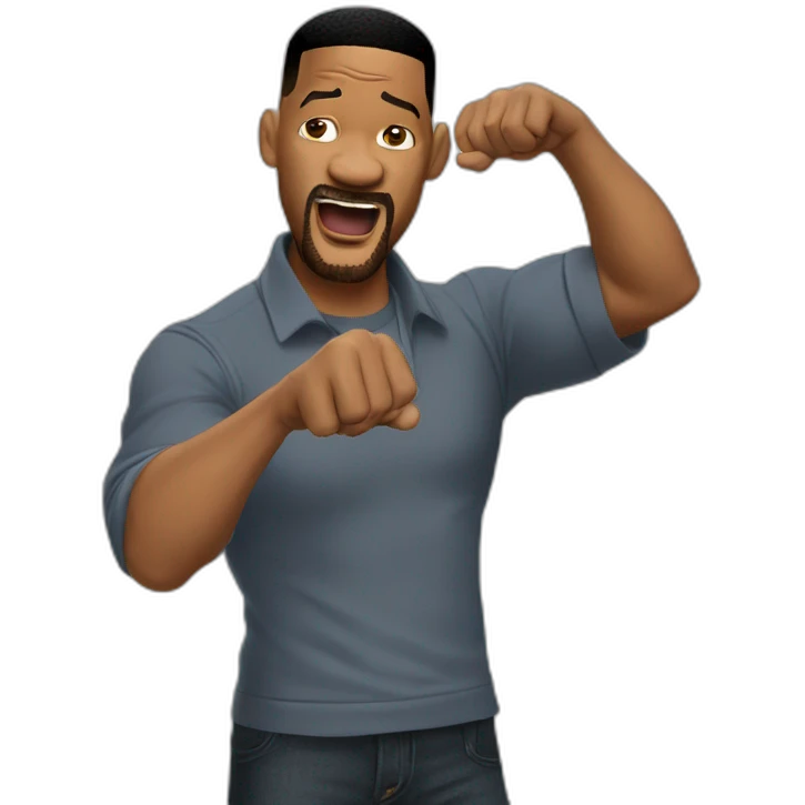 Will smith slapping the rock emoji