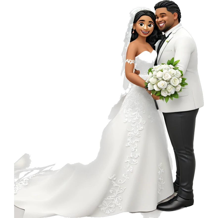 happy couple on their wedding day emoji