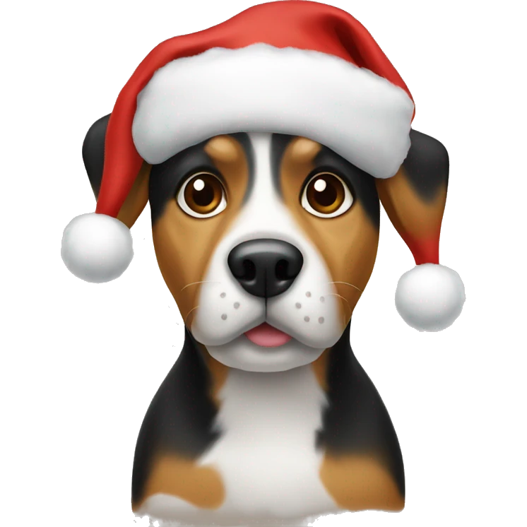 Dog with Christmas hat emoji