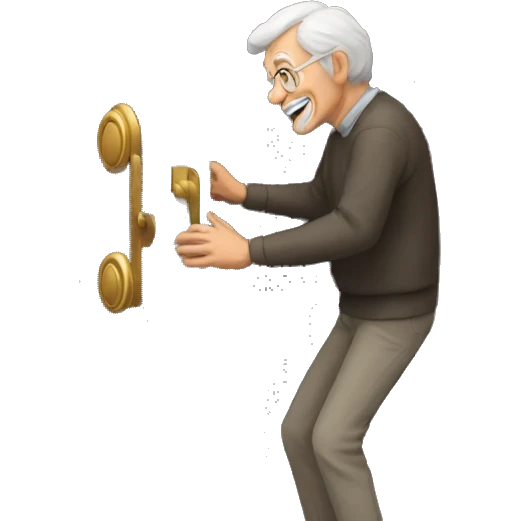 old man opening a black door emoji