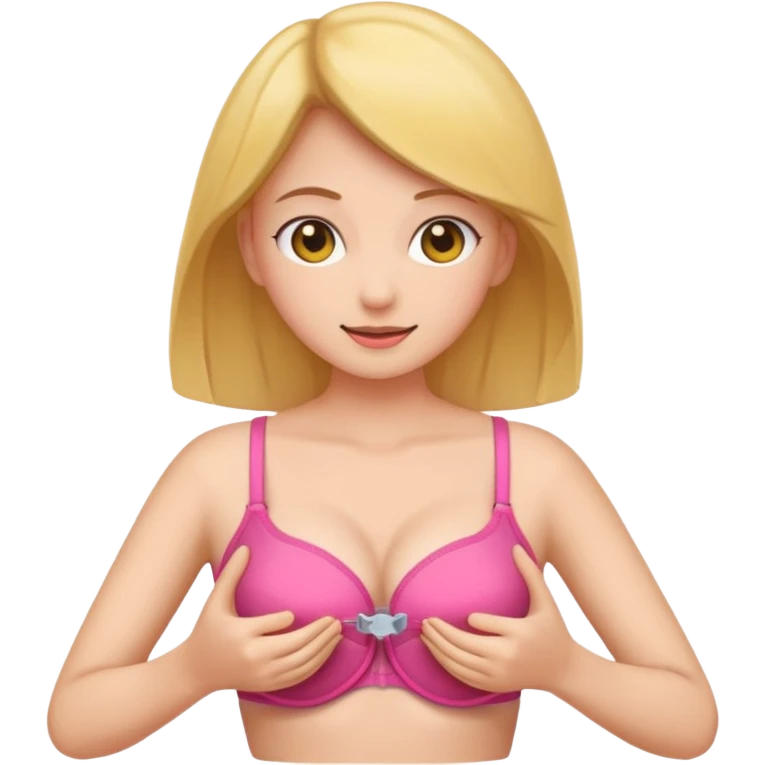 A girl opening bra emoji