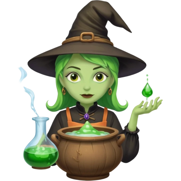green witch cooking potion emoji