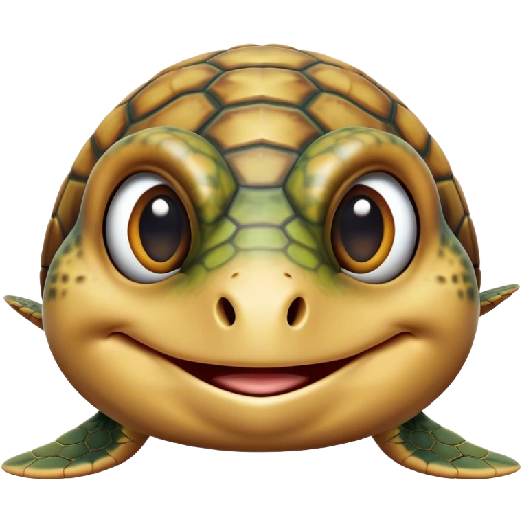 Cinematic Comical Sea Turtle Portrait Emoji, Head tilted dramatically with an exaggeratedly amused expression, featuring a boldly patterned, domed shell and wide, comically expressive eyes full of playful disbelief, Simplified yet hilariously expressive features, highly detailed, glowing with a slightly sassy oceanic glow, high shine, dramatic yet playful, stylized with an air of cheeky marine mischief, soft glowing outline, capturing the essence of a meme-worthy sea turtle that looks ready to glide its way into viral fame! emoji