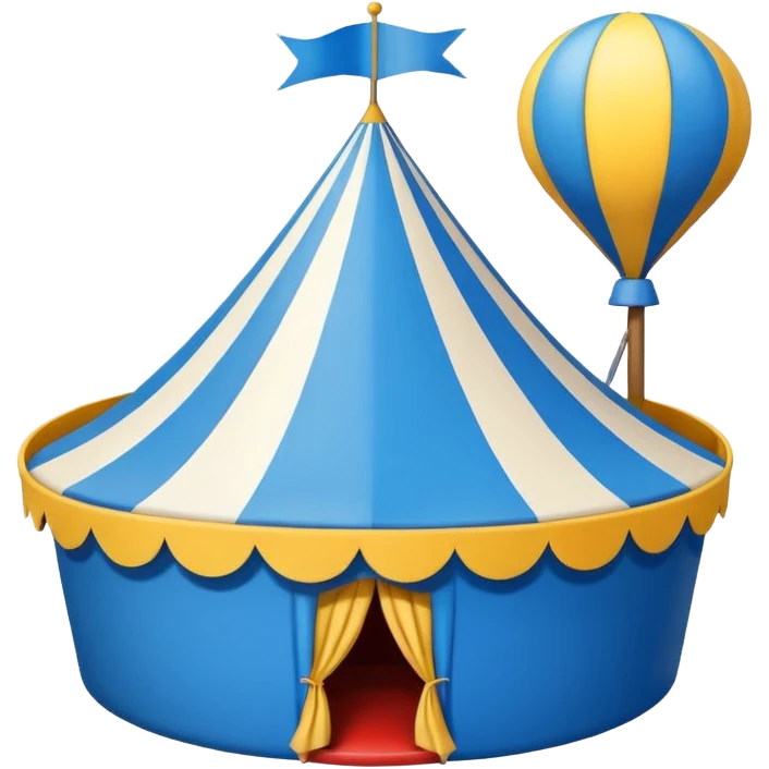 Un emoji de un circo azul con una palomita en el centro emoji