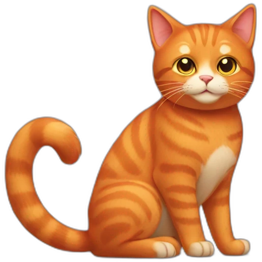 red cat with macbook emoji