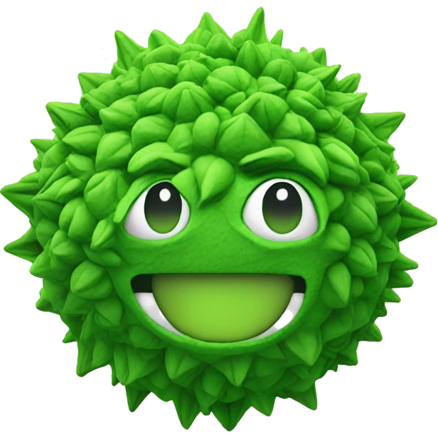 green cbd bud ball with face emoji