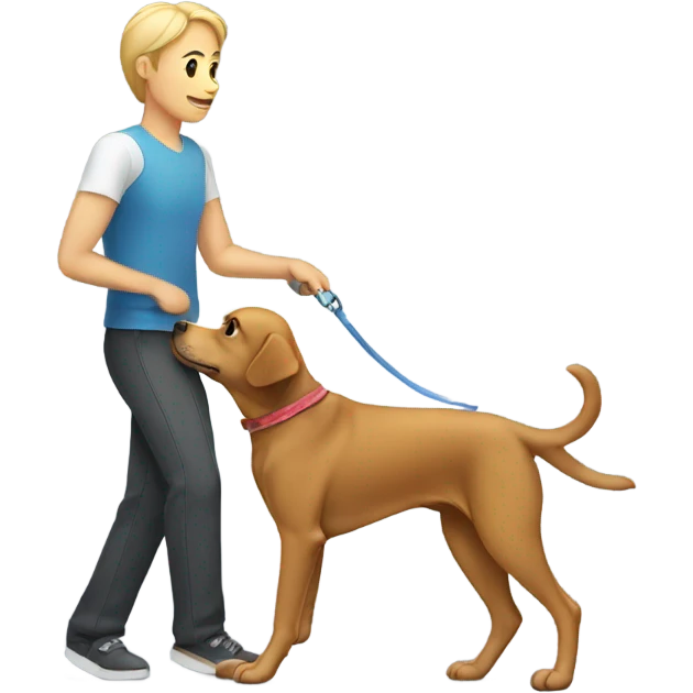 Dog training a human emoji