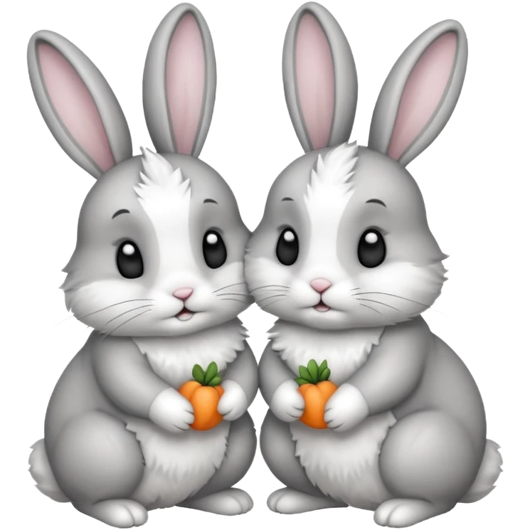 two rabbits colllobrating emoji