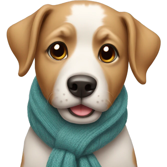 dog wearing a scarf emoji