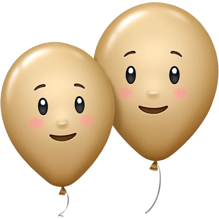 Two beige balloons left up, right down emoji