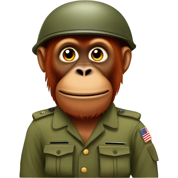 Orangutan in the military emoji