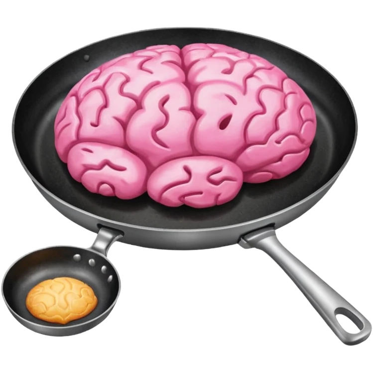 Brain in a frying pan emoji