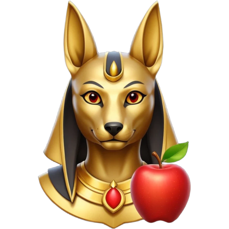 anubis god with an apple emoji