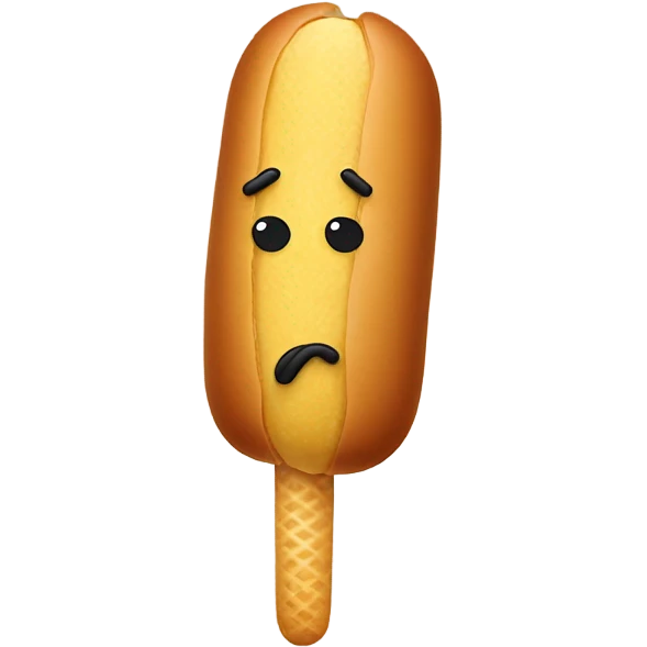 Sad corn dog emoji