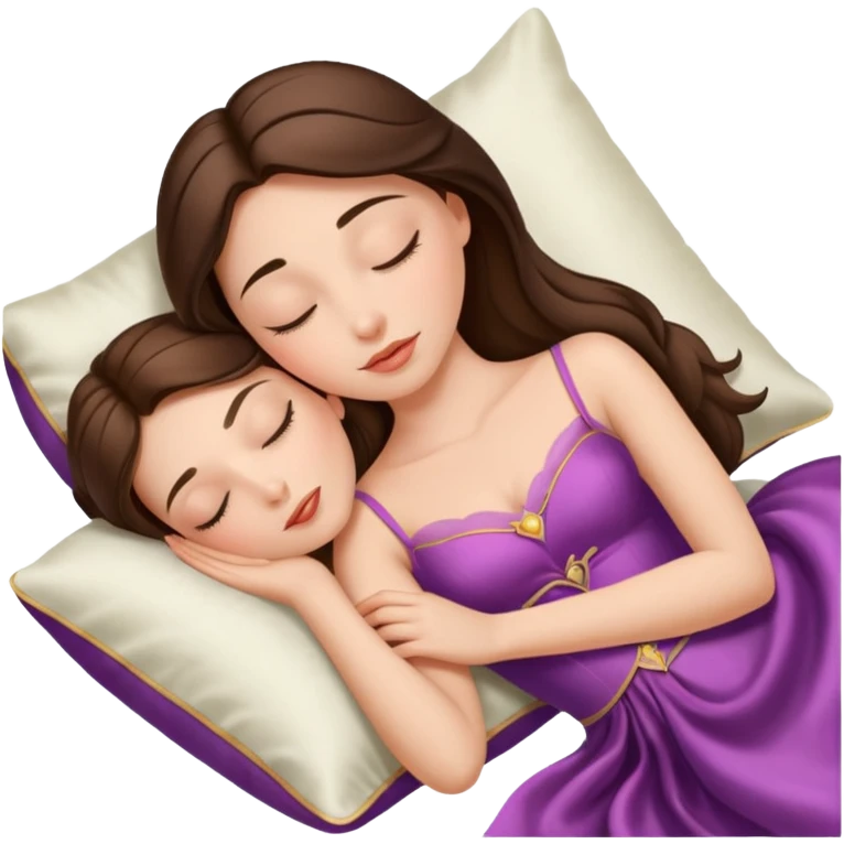 sleeping beauty brunette white girl with a silk pillow emoji