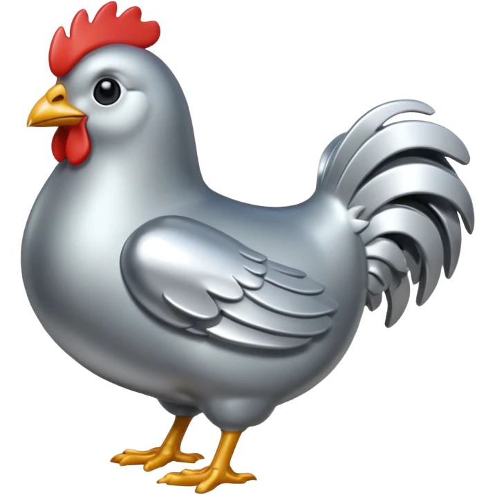silver chicken emoji