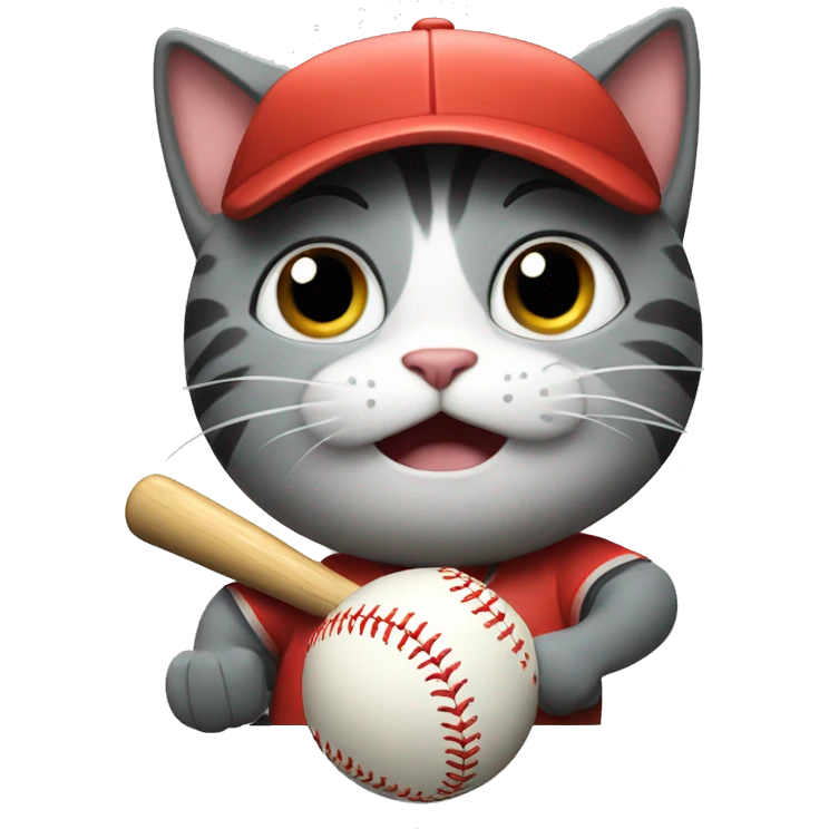 cat playing baseball emoji