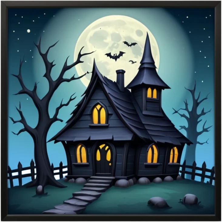 black witch house full moon emoji