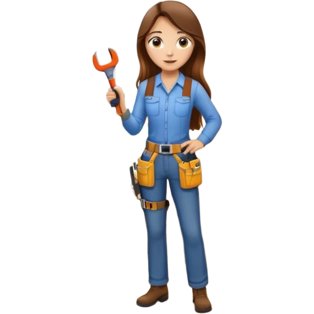 beautiful girl with long brown hair constructing new lounge room area with tv and couch emoji