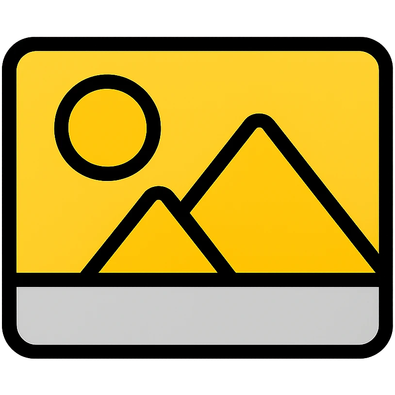 minimal image placeholder emoji with yellow and gray color accent, icon style emoji