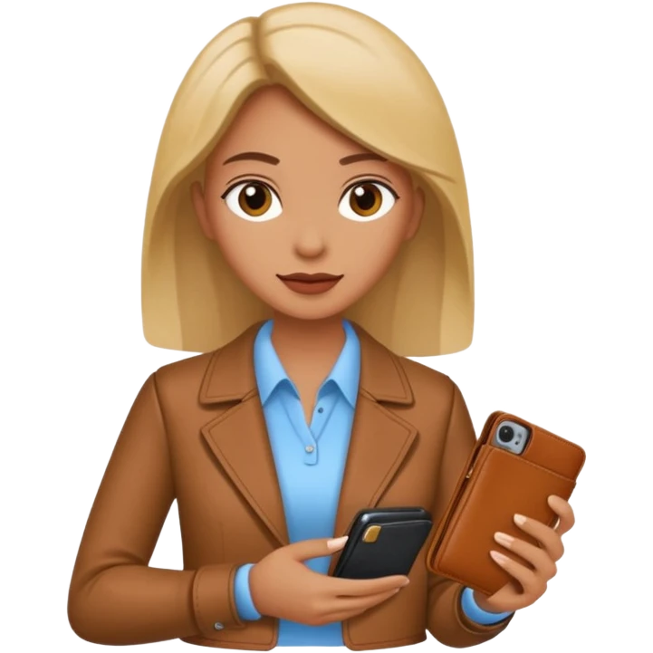 Mujer con cel y cartera  emoji