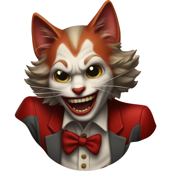 Cat joker red emoji