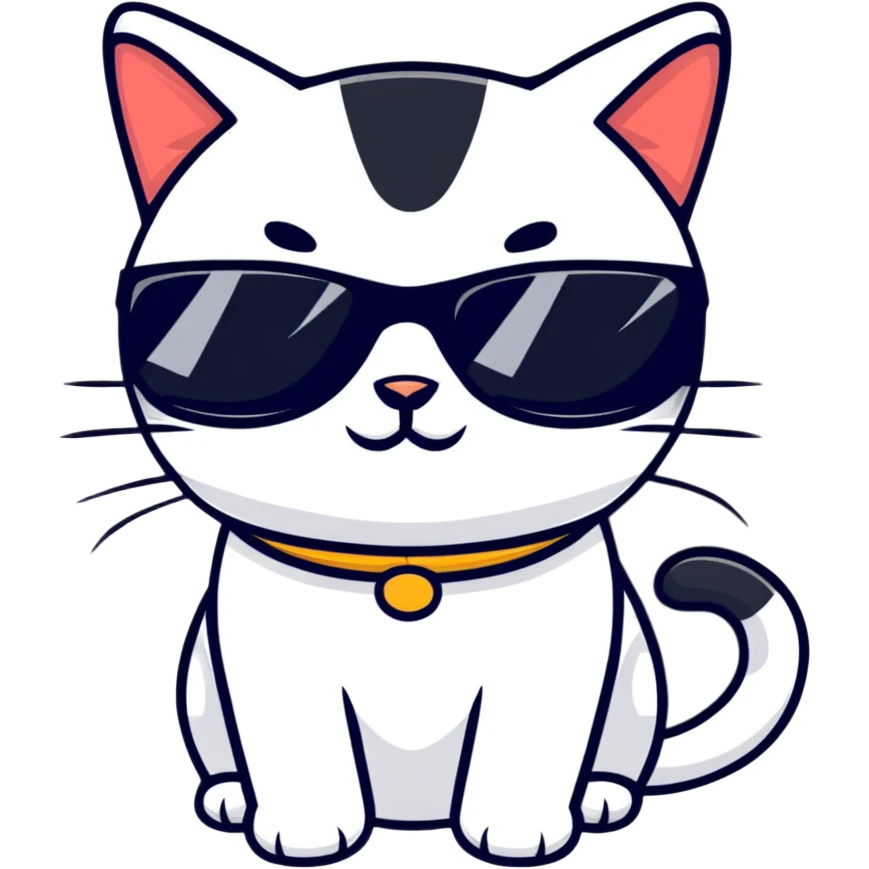 Cat with sunglasses emoji