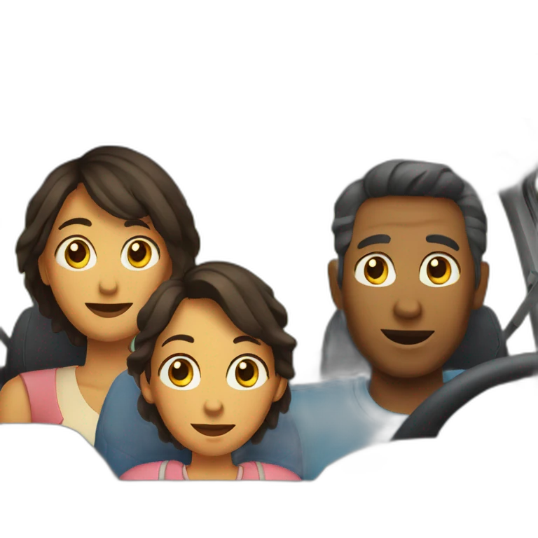 Family in car emoji