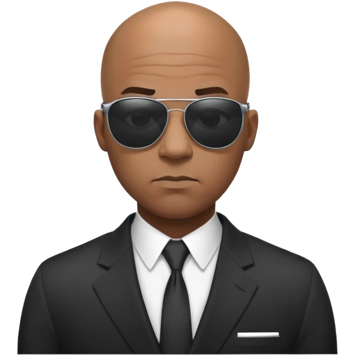 Bald black man with shades secret agent  emoji