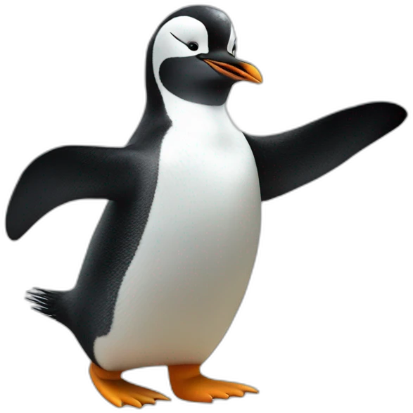A penguin dancing emoji