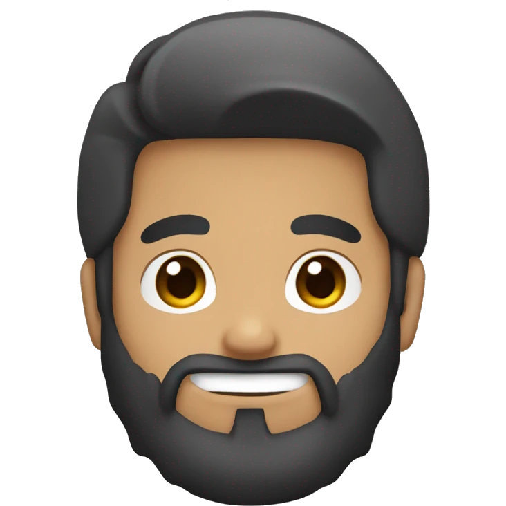 Brown Asian with black hair and beard. Pokemon trainer emoji