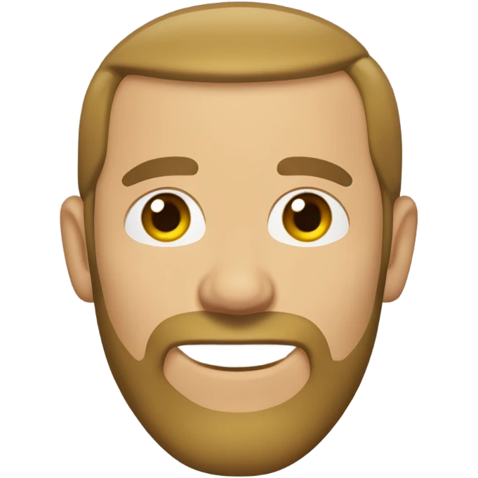 middle aged english man, short slicked back hair dark blonde, dark blonde medium length size full beard, wearing only a plain white smart shirt unbuttoned. emoji