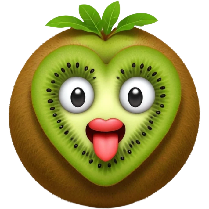 3d kiwi fruit with heart eyes emoji