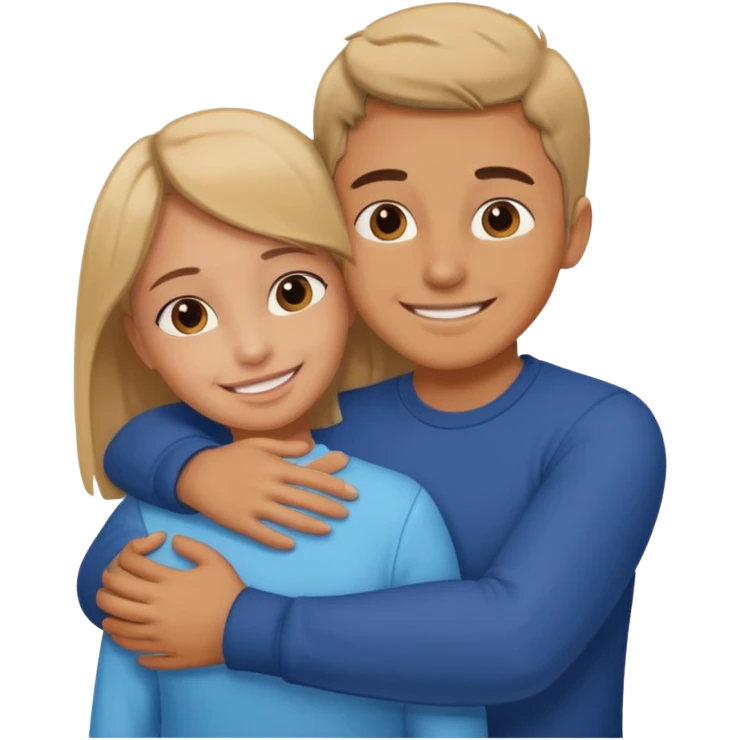  un homme serre sa sœur dans ses bras emoji