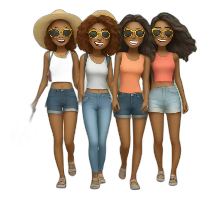 travel with friends (4 girls) emoji