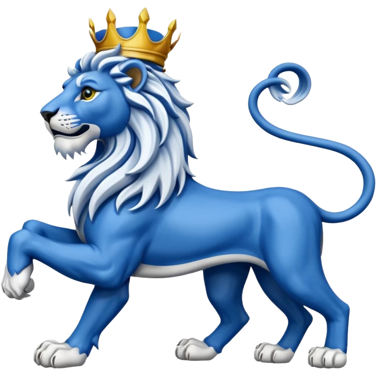 Lion rampant emoji like chelsea football team with blue and white without crest just lion rampant emoji
